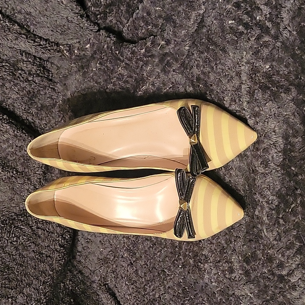 Kate Spade striped heels with bow